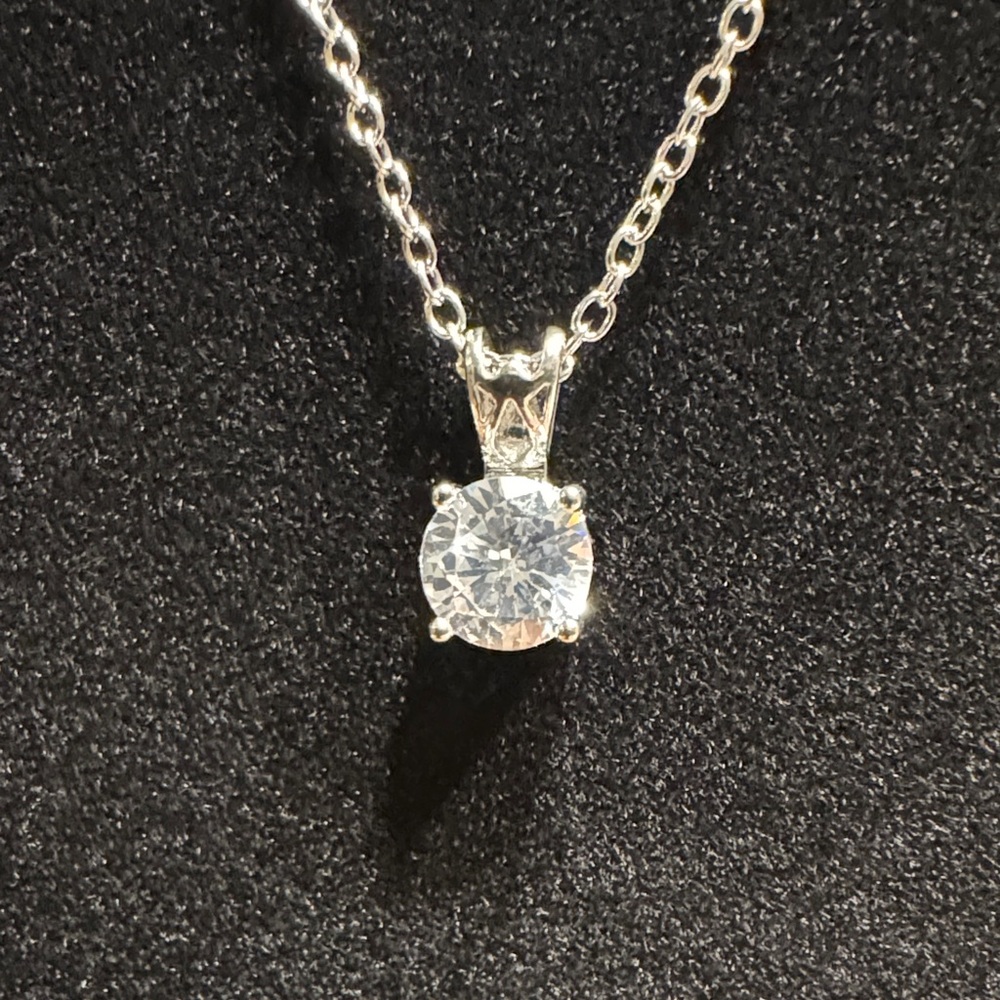 Kenneth Jay Lane CZ Solitaire Necklace 16”-20” adjustable